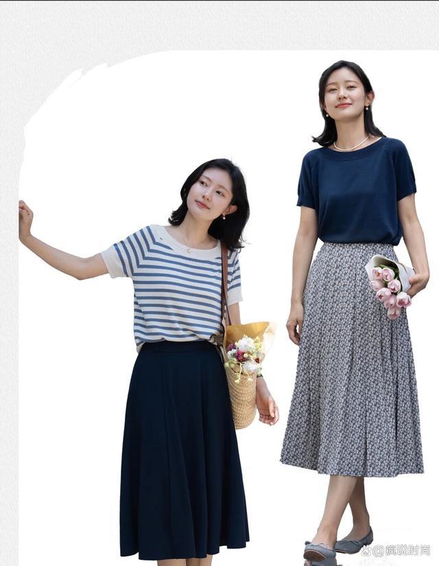 九游会J9：适合普通人的优雅穿搭模板：针织衫与半身裙的完美结合(图8)