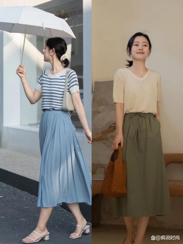 九游会J9：适合普通人的优雅穿搭模板：针织衫与半身裙的完美结合(图3)