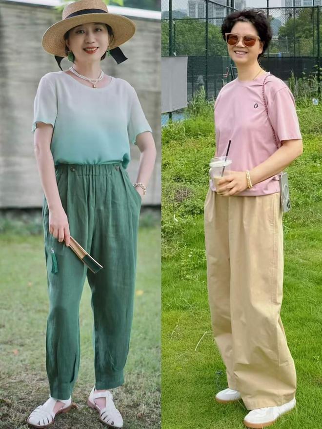 五六十岁女人T恤尽量少穿黑白灰多穿这3种颜色既显白又减龄(图10)