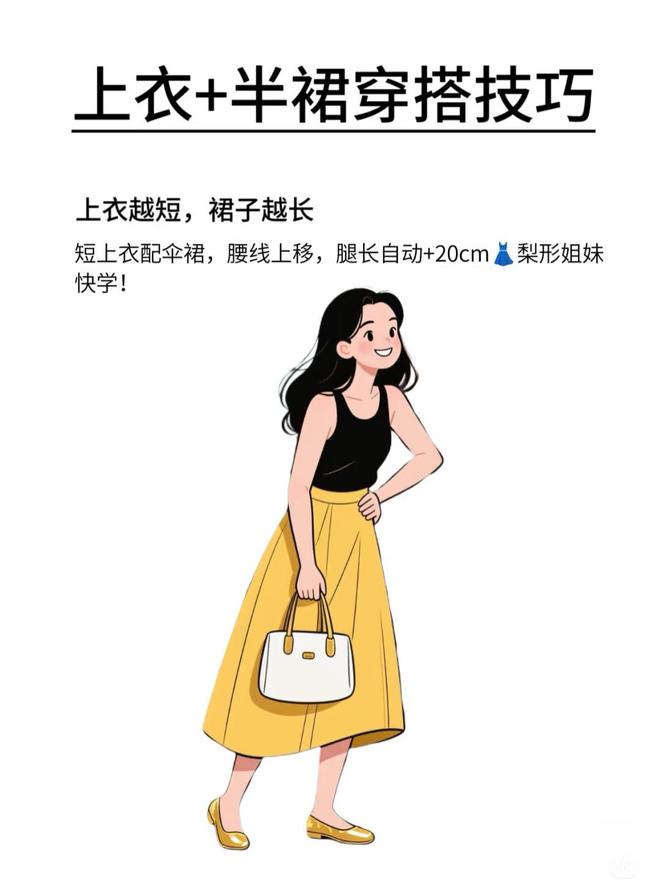 夏天穿半裙牢记6个搭配法则时髦显高、真洋气(图3)